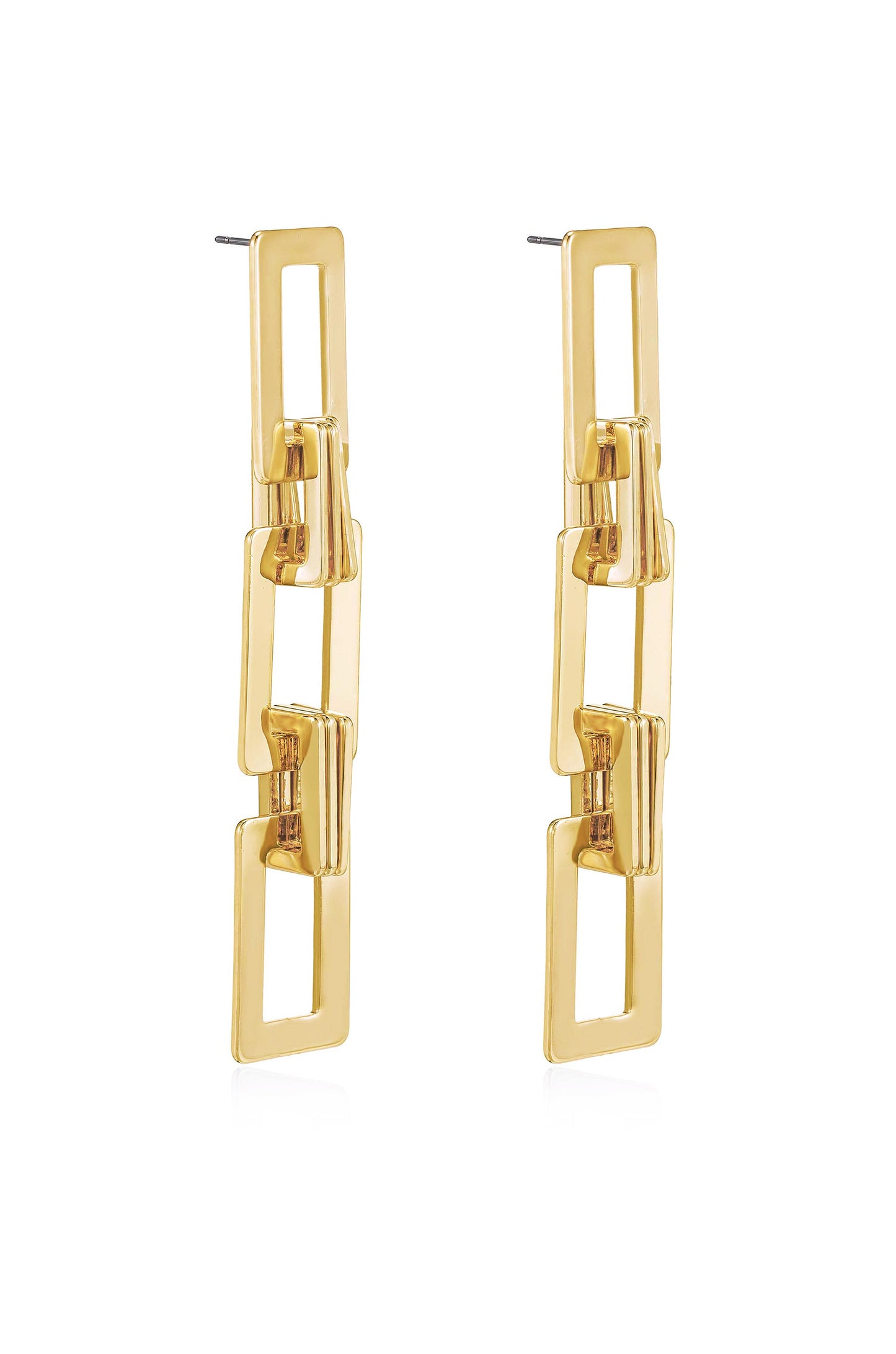Odessa Dangle 18k Gold Plated Link Earrings side