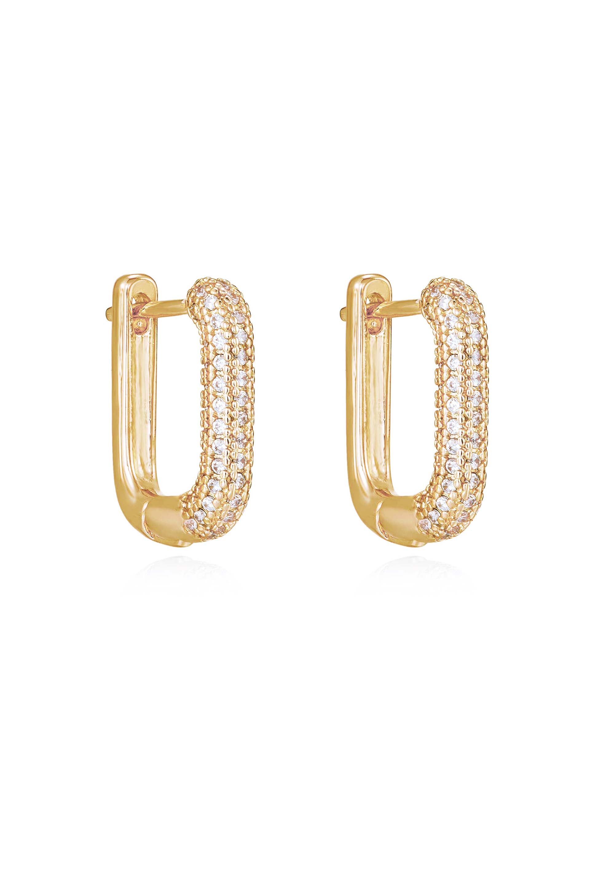 Petite Pave Huggie Earrings side