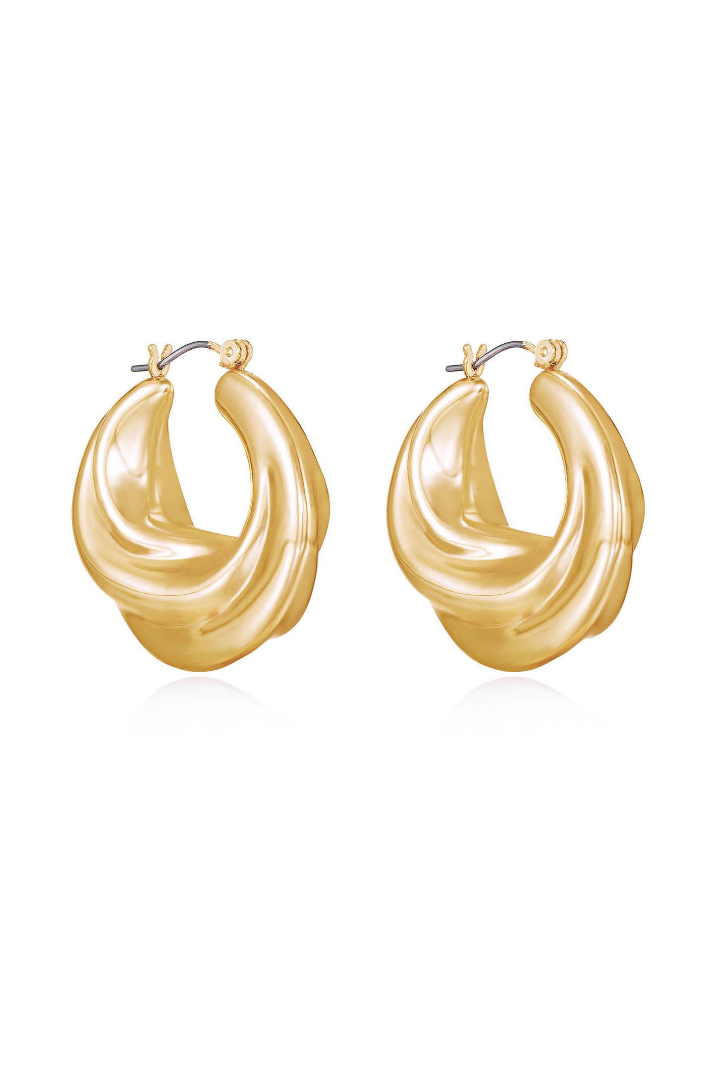 Crescent Swirl Hoop Earrings side