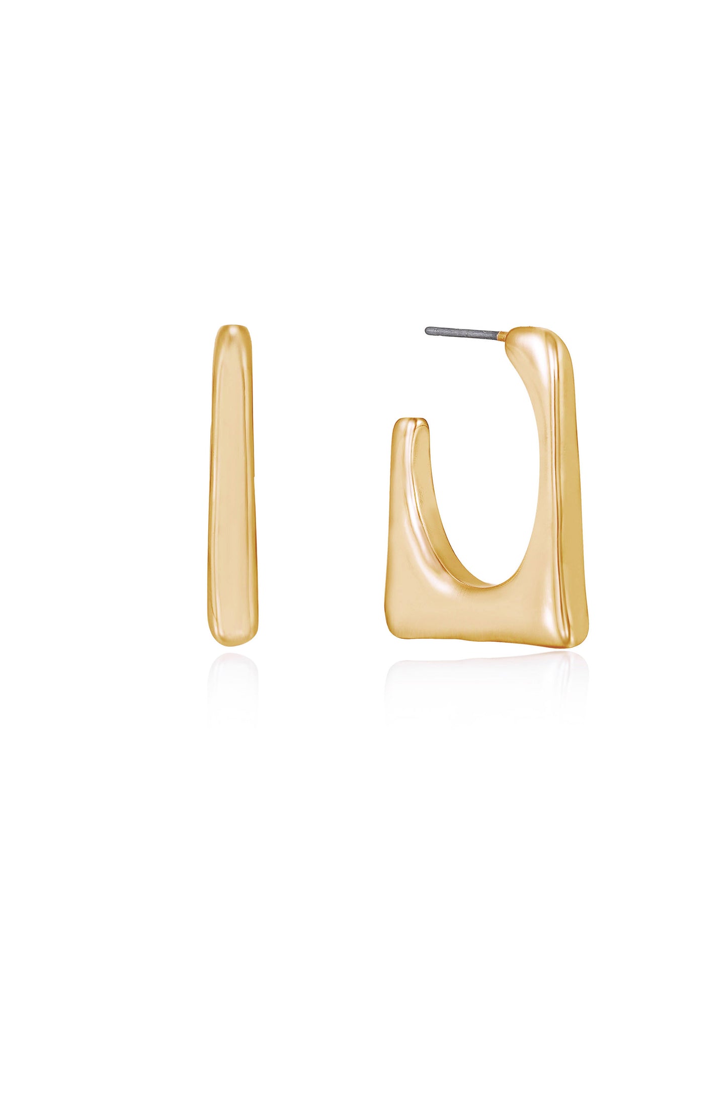 Geo Modern 18k Gold Plated Cutout Hoops
