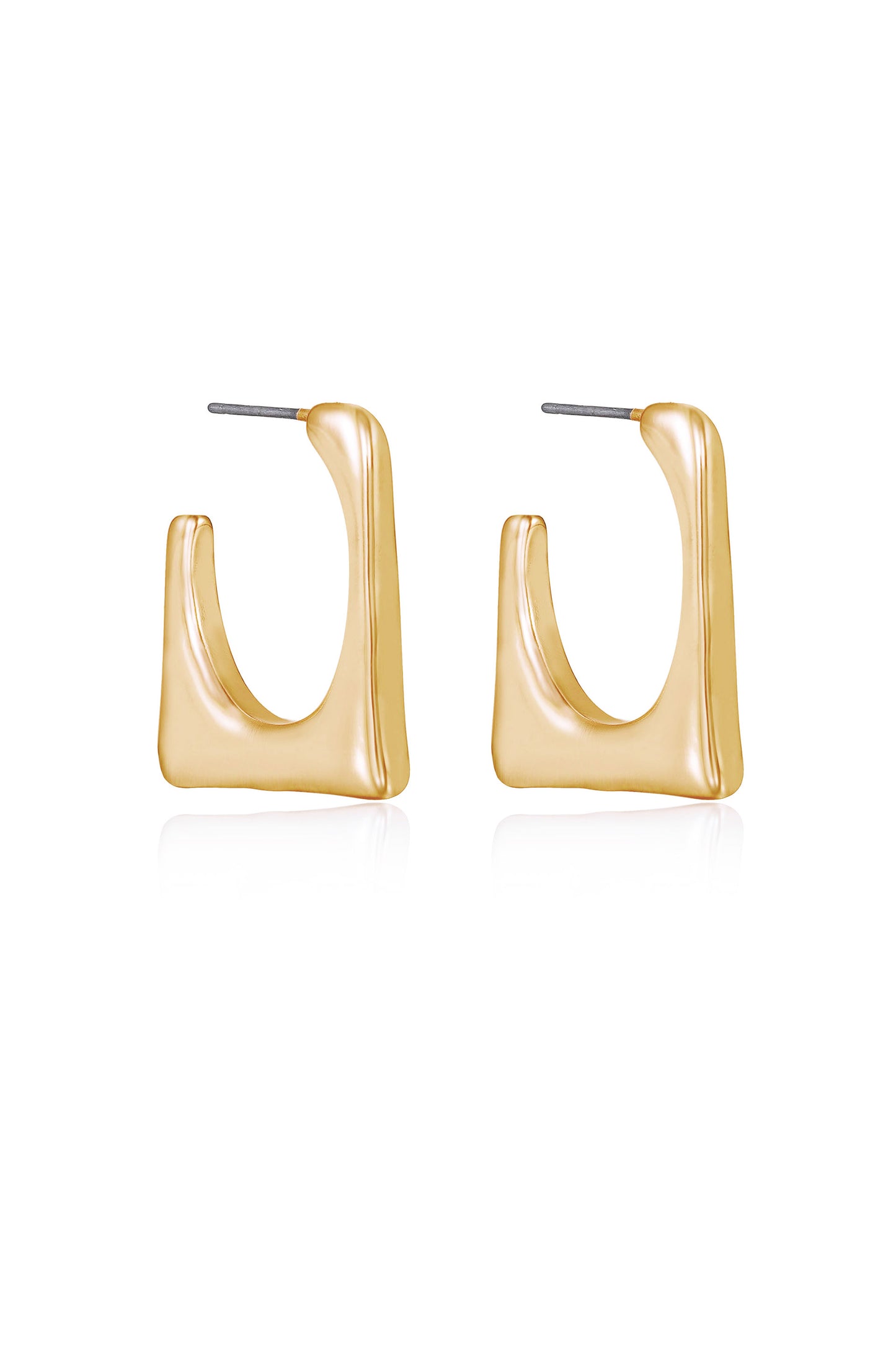 Geo Modern 18k Gold Plated Cutout Hoops side