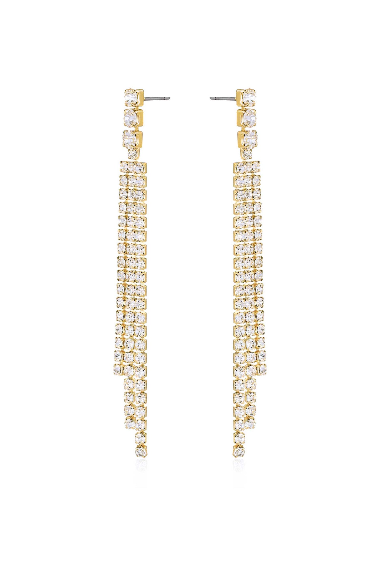 The Moment 18k Gold Plated Crystal Dangle Earrings side