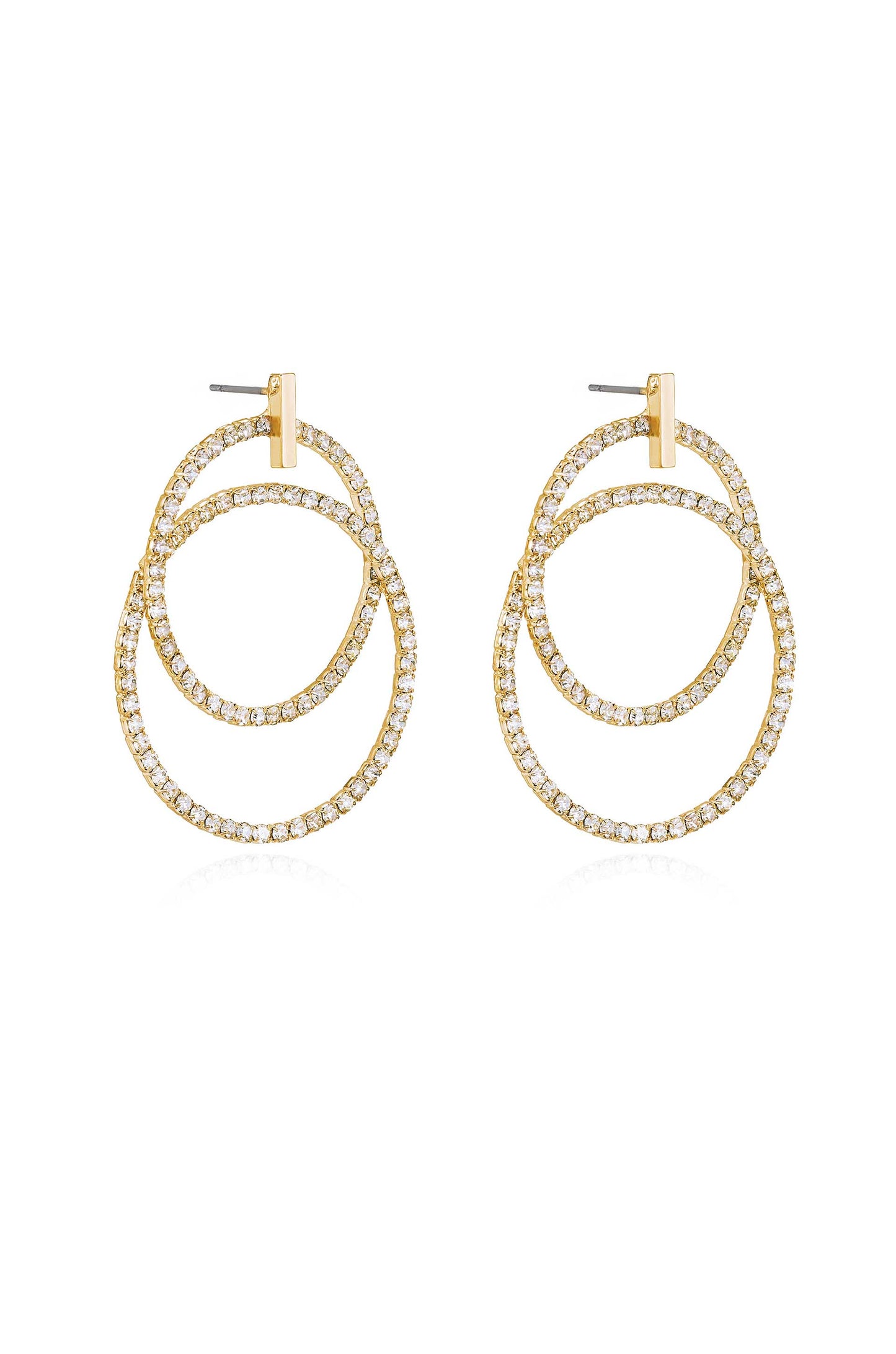 Crystal Dangle Loops Earrings side