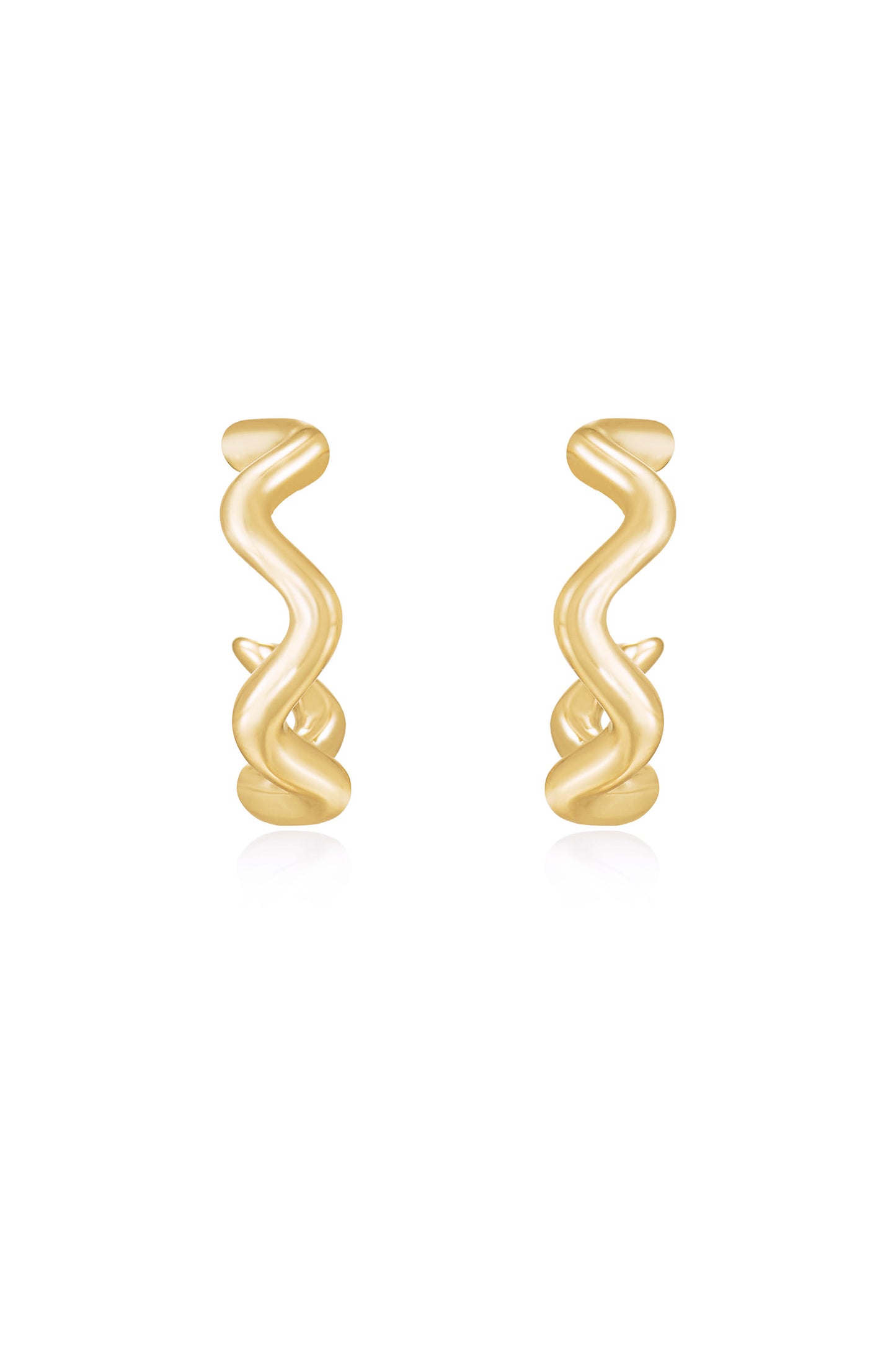Only An Illusion Wavy Hoop Earrings front