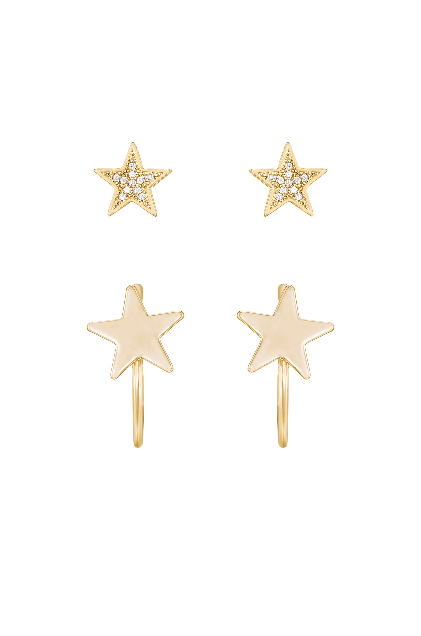 Galactic 18k Gold Plated Earring Set front