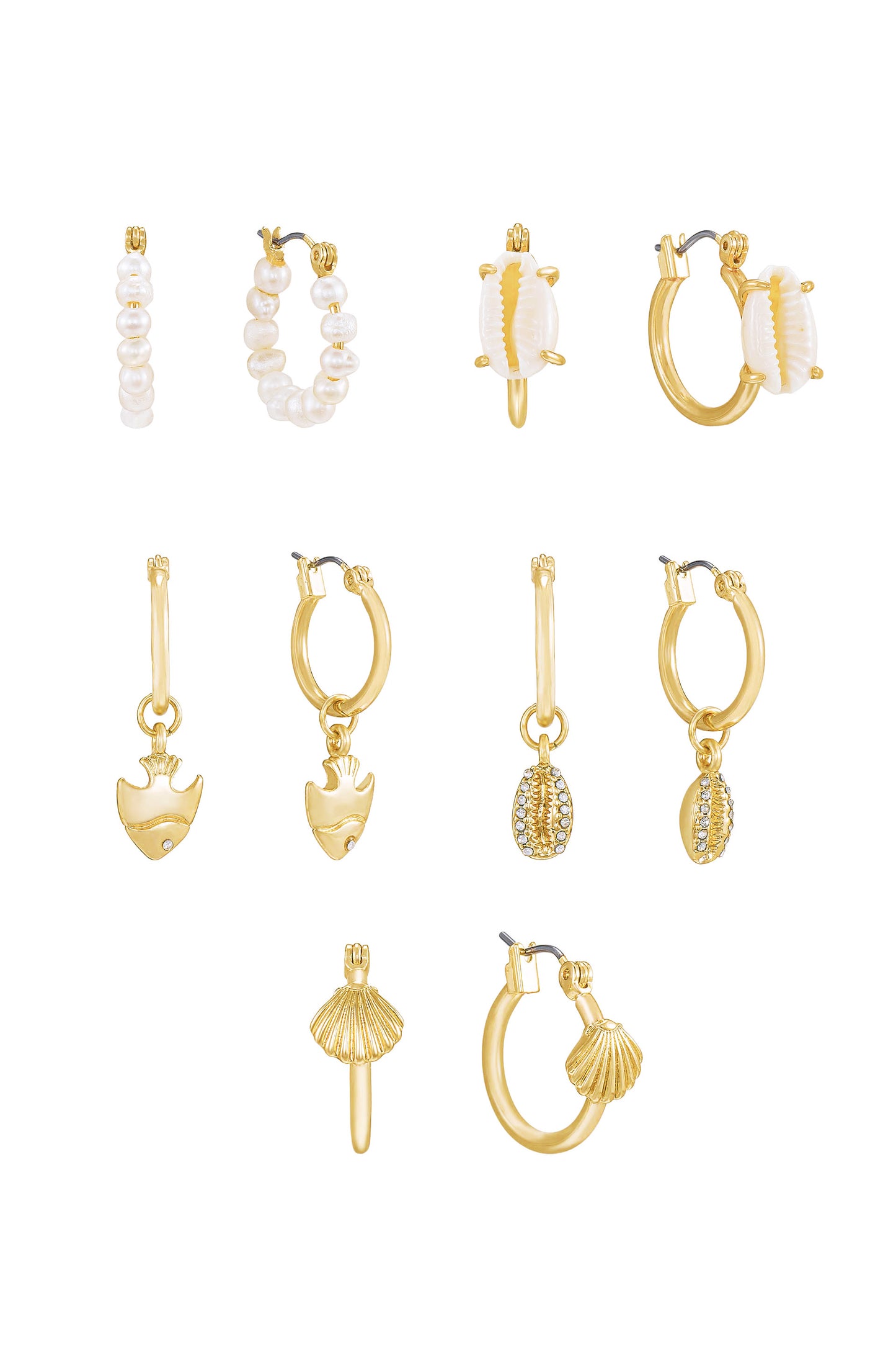 Sun Searcher 18k Gold Plated Mini Hoop Set of 5