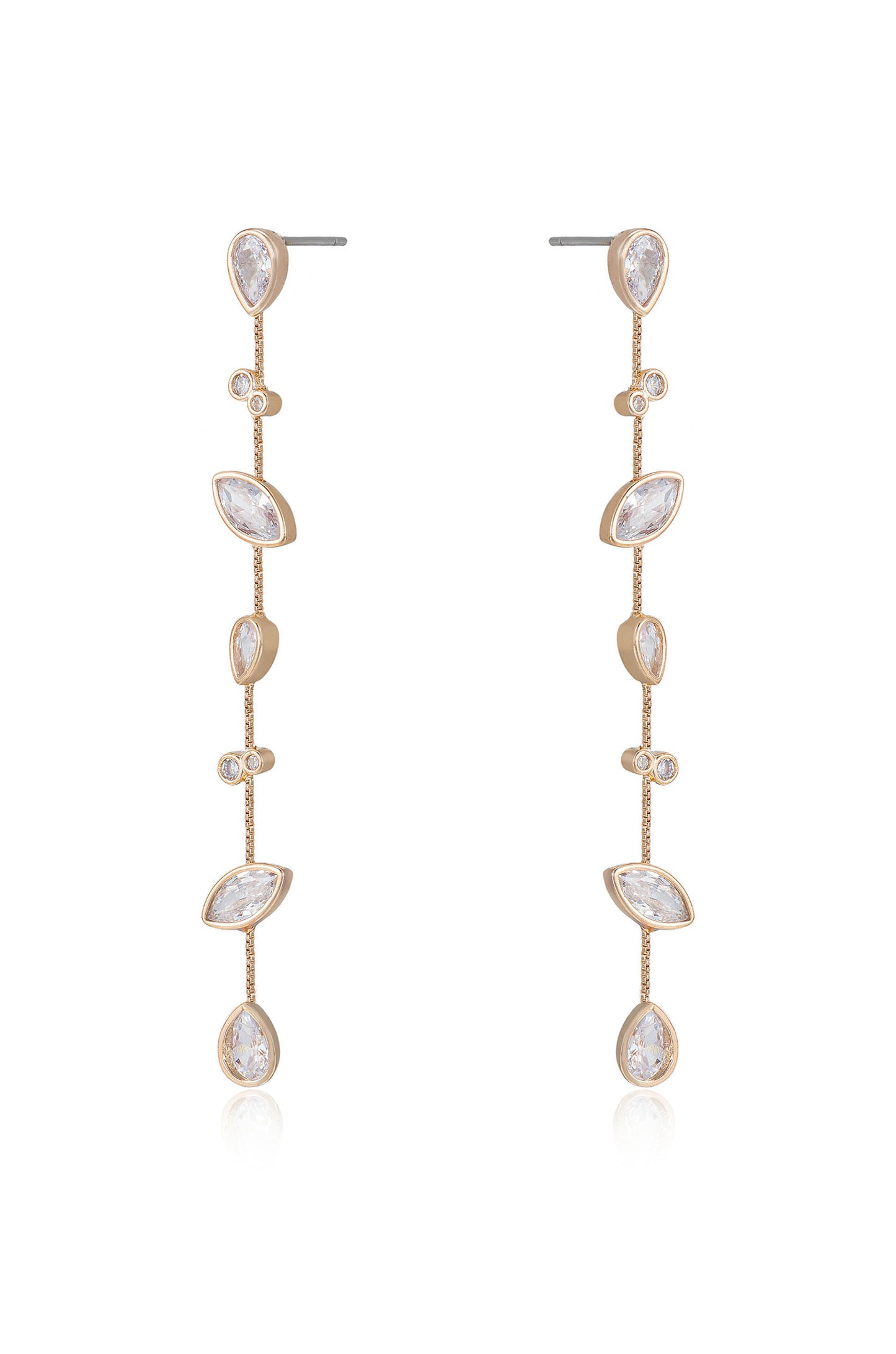 Falling Bezel Crystal Dangle Earrings side