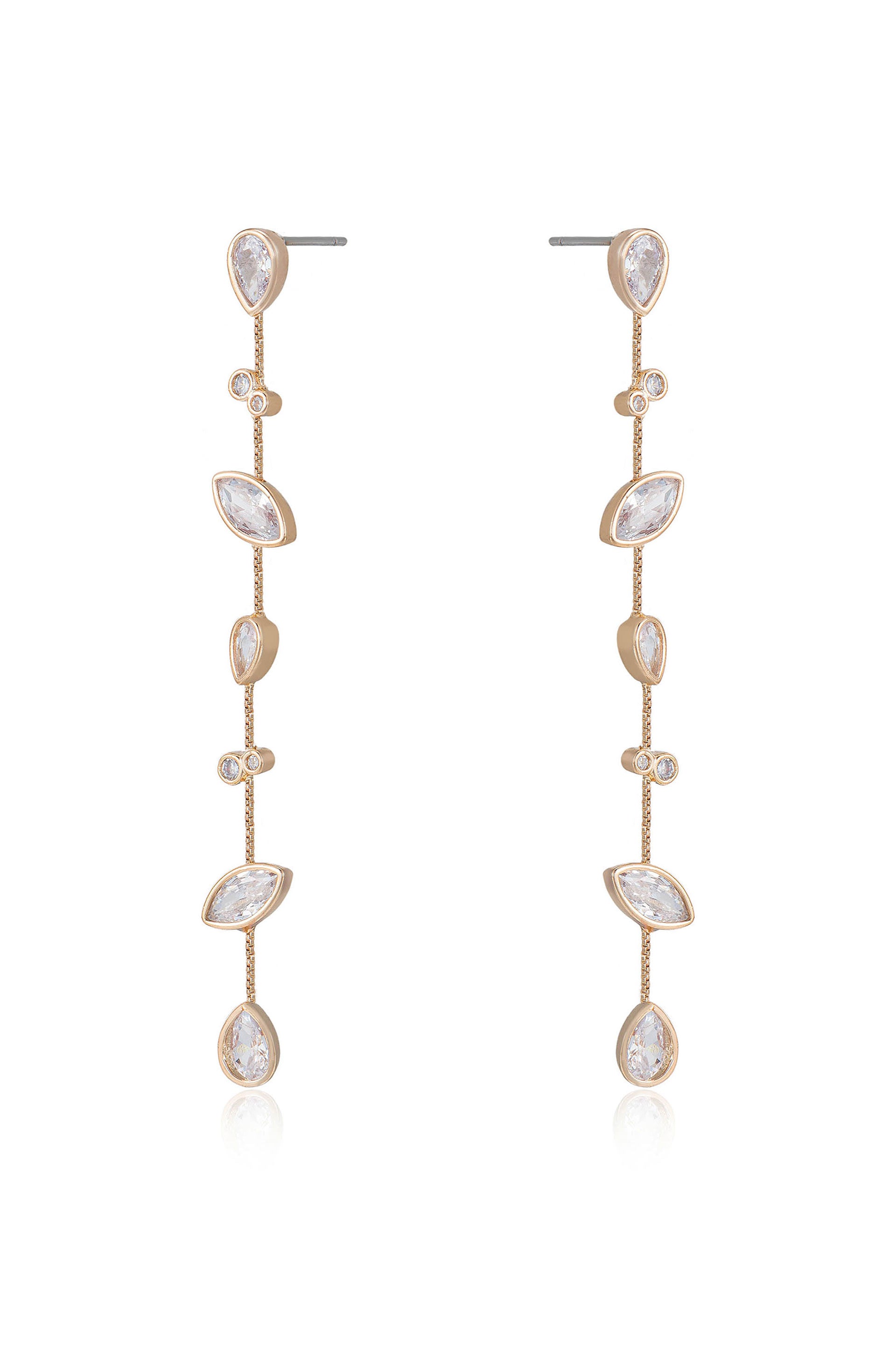 Falling Bezel Crystal Dangle Earrings side