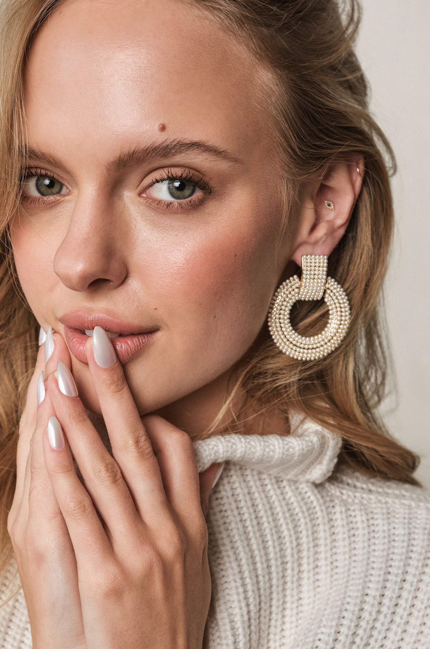 Pearl Statement 18k Gold Plated Earrings