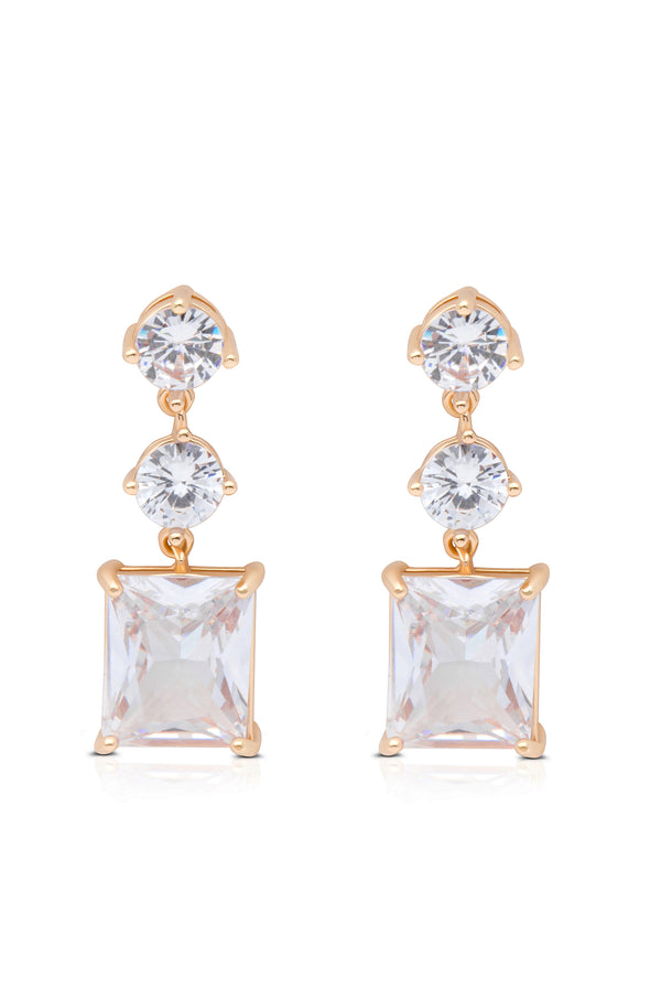 Yours Truly Crystal Dangle Earrings