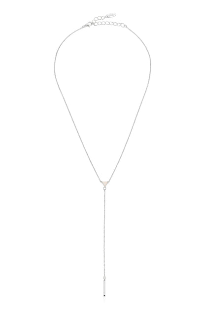 Layered Opal Lariat Necklace Set of 3 in rhodium view