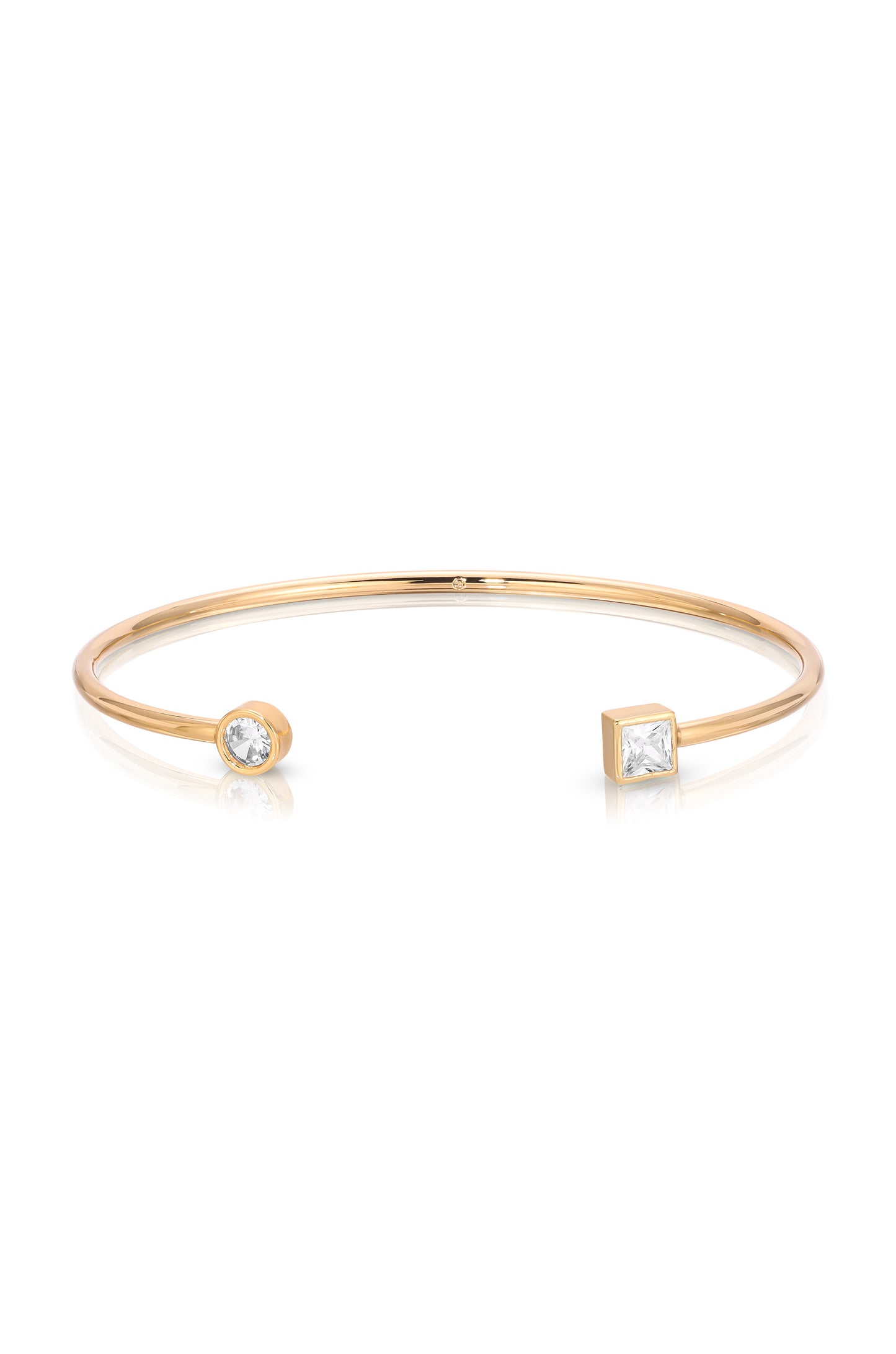 Crystal Shapes 18k Gold Plated Bracelet Cuff