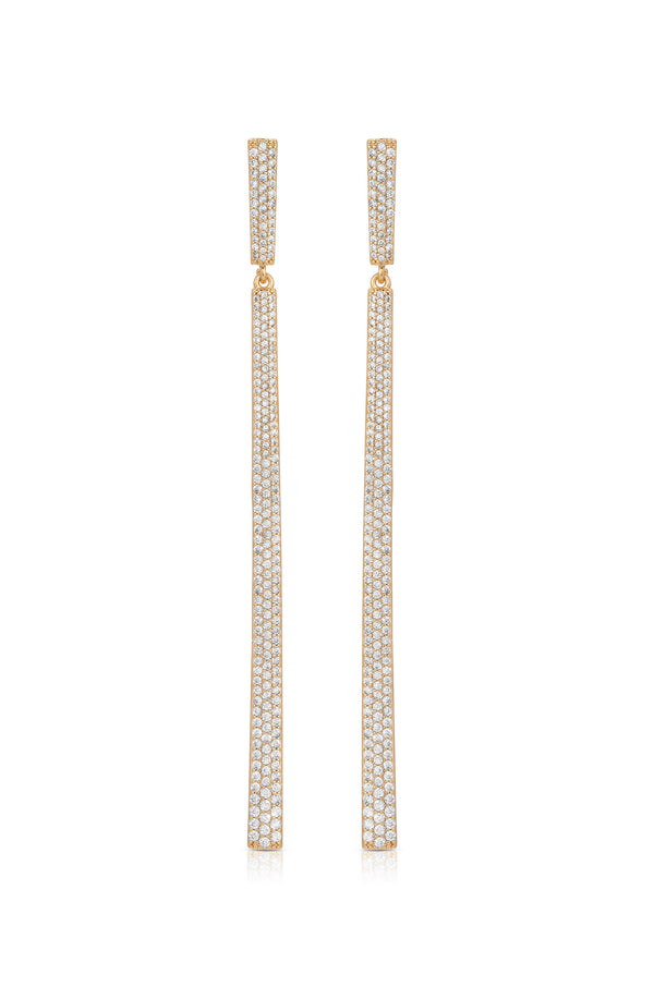 Straight Drop Crystal Dangle Earrings