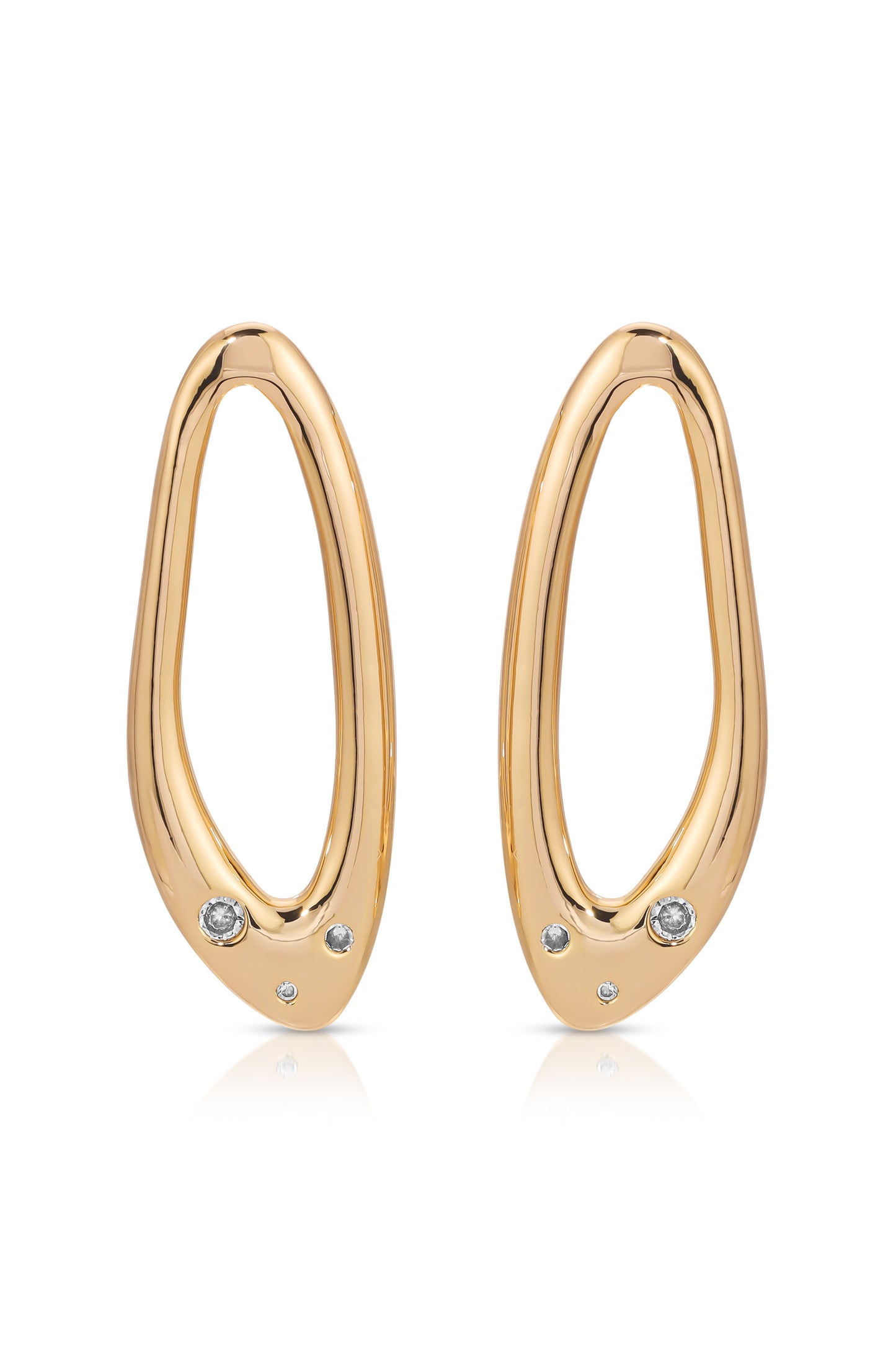 Molten Crystal Dotted Oval Earrings