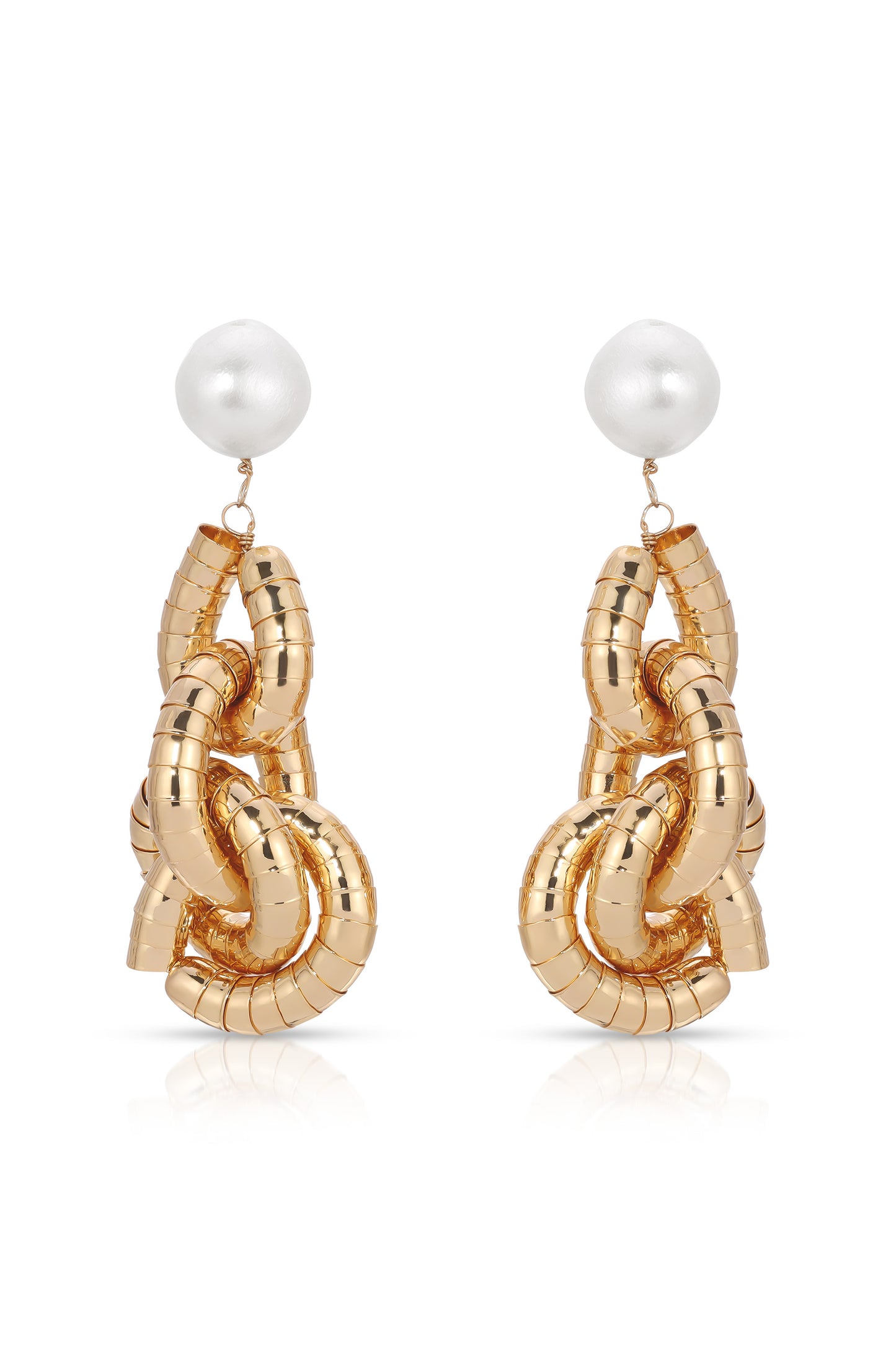 Liquid Gold Pearl Drop Earrings