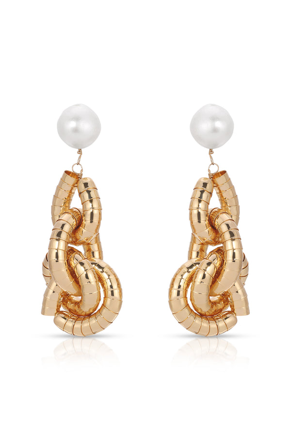 Liquid Gold Pearl Drop Earrings