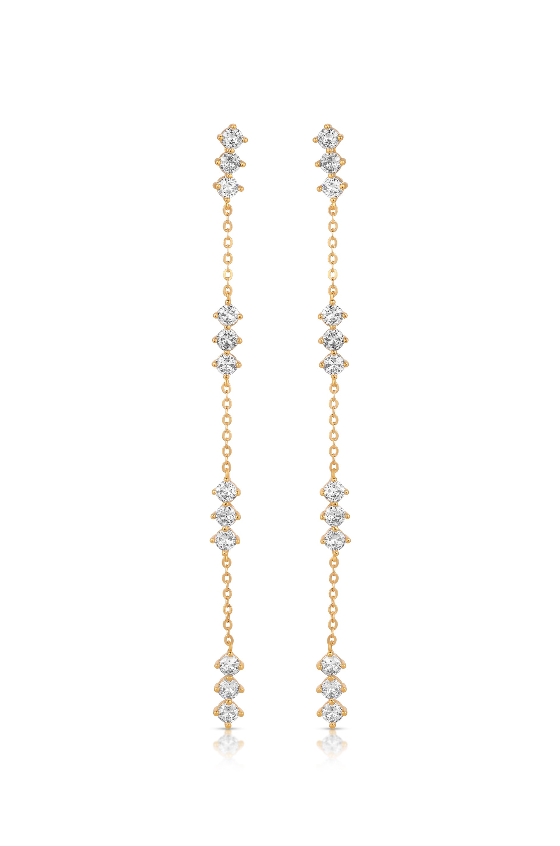 Linear Crystal Drop Earrings