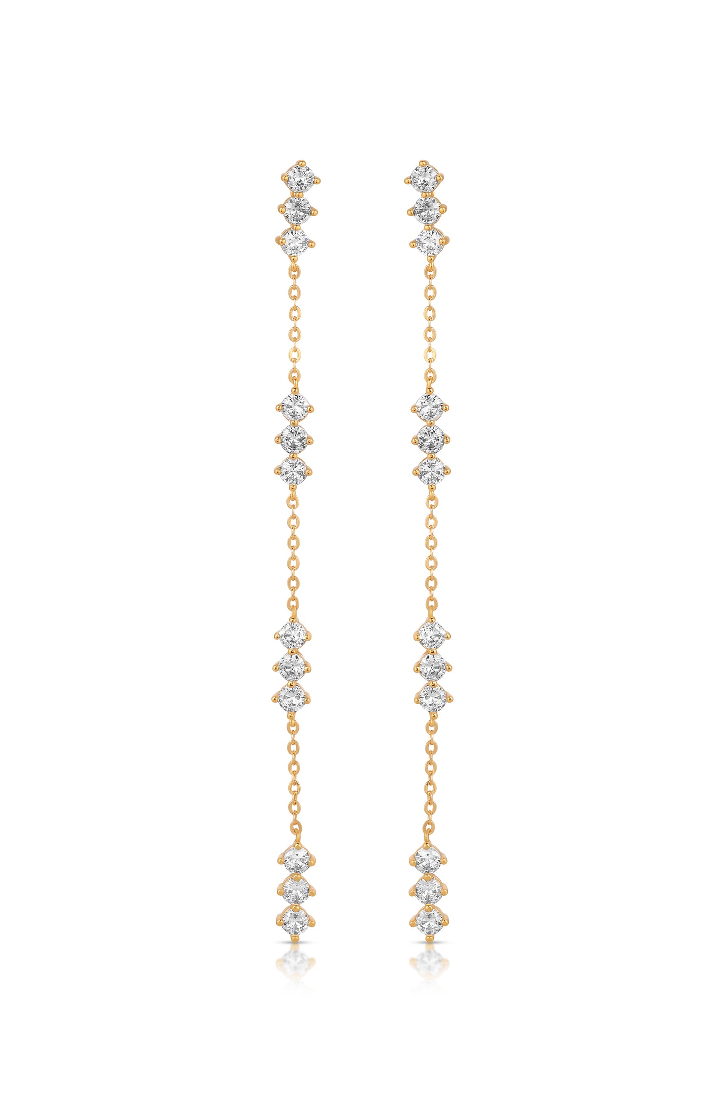 Linear Crystal Drop Earrings