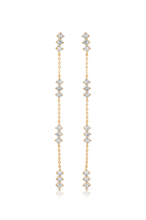 Linear Crystal Drop Earrings