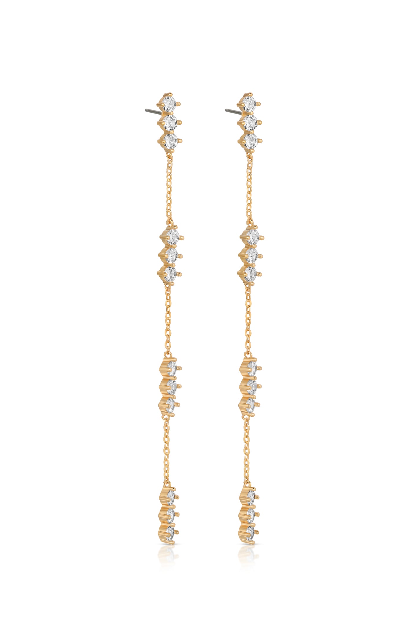 Linear Crystal Drop Earrings side