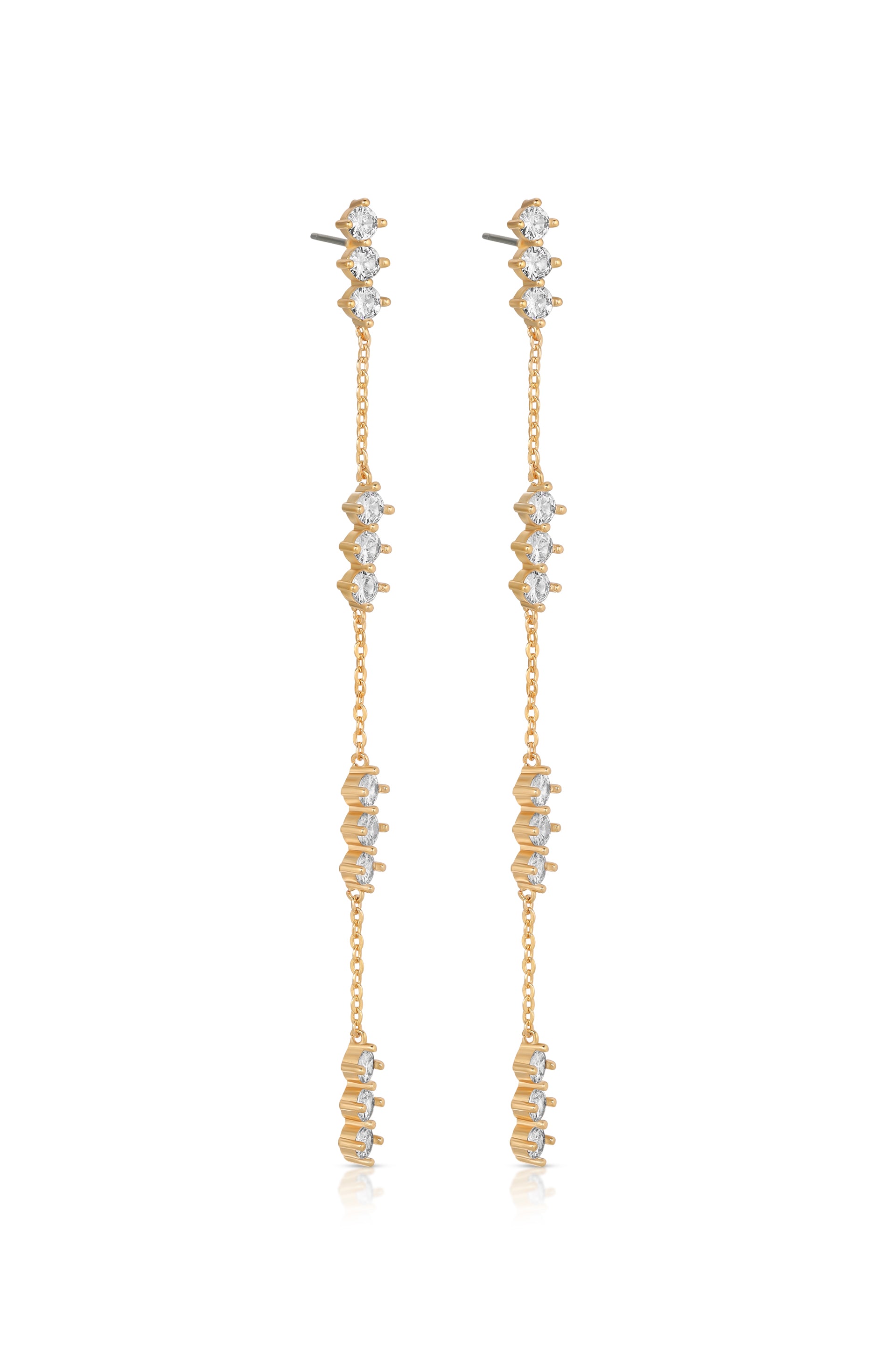 Linear Crystal Drop Earrings side