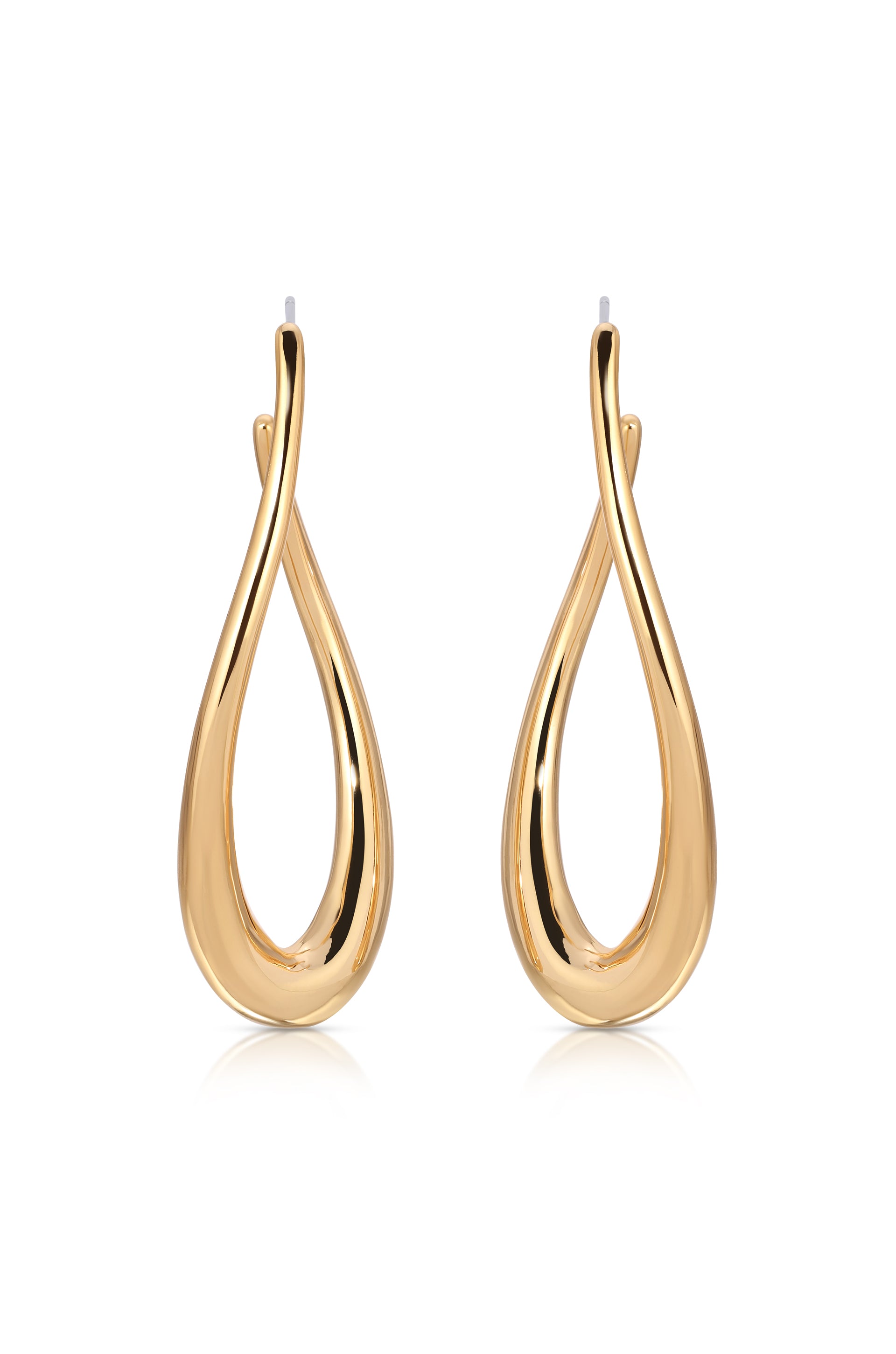 Oblong Abstract Hoop Earring front