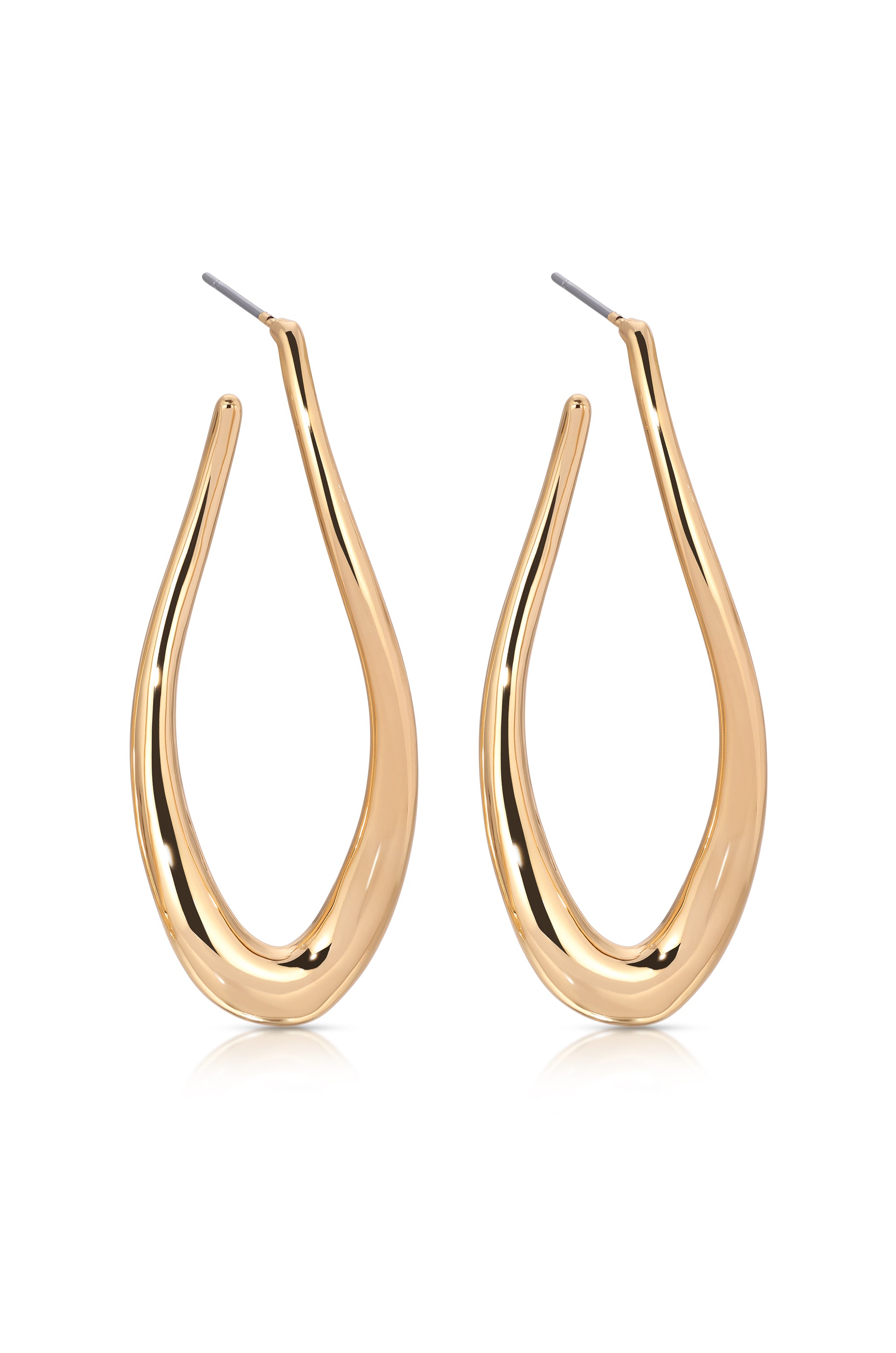 Oblong Abstract Hoop Earring side