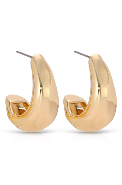 True Golden 18k Gold Plated Hoop Earrings side