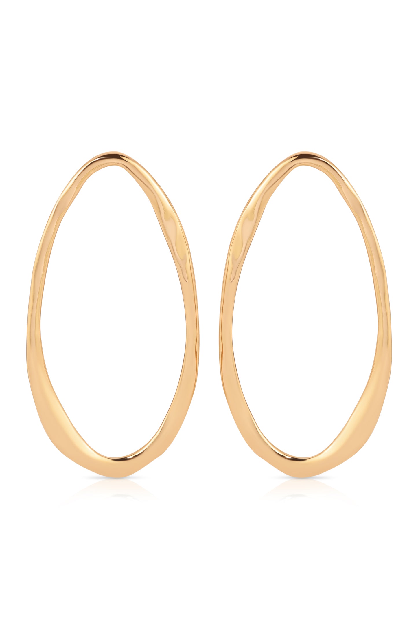 Hammered Large Oval Earrings
