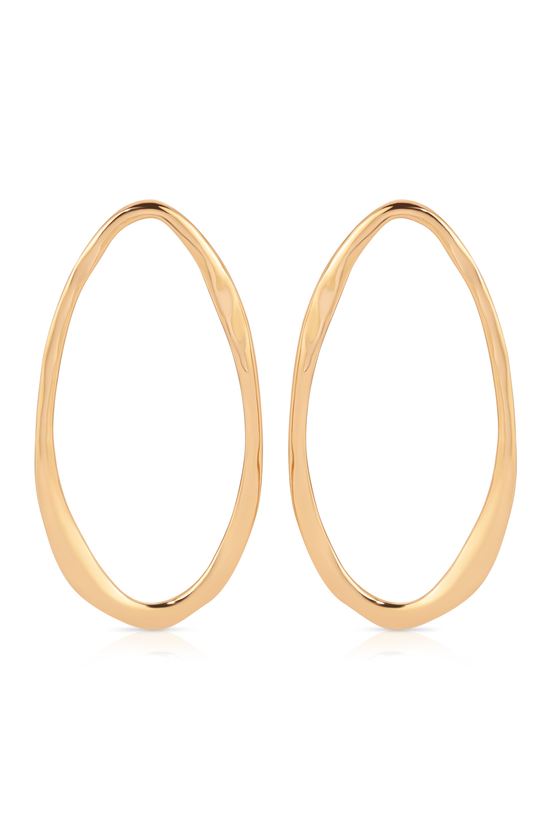 Hammered Large Oval Earrings