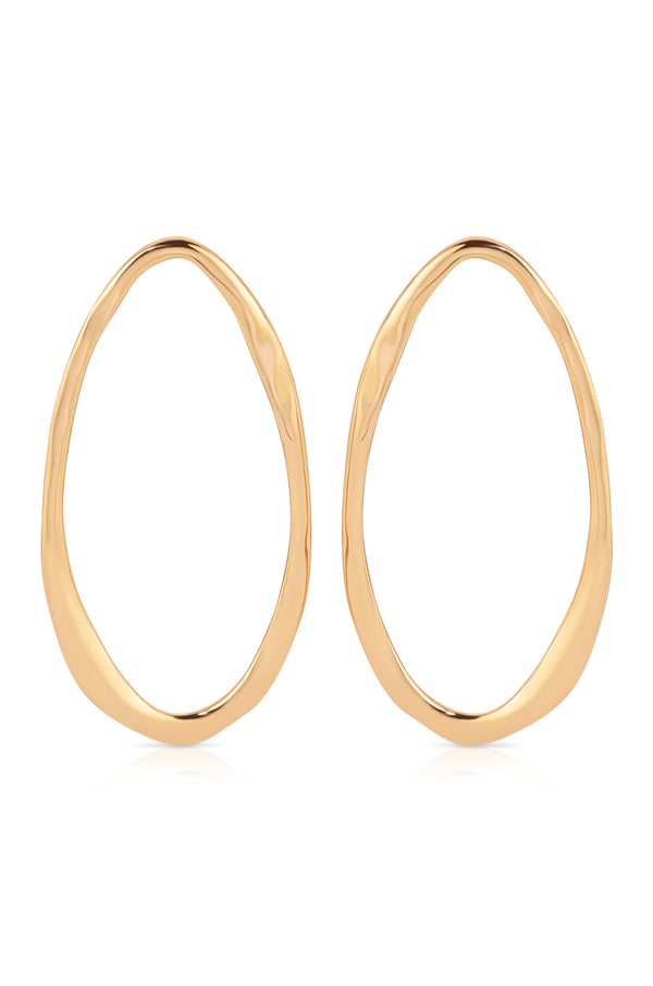 Hammered Large Oval Earrings