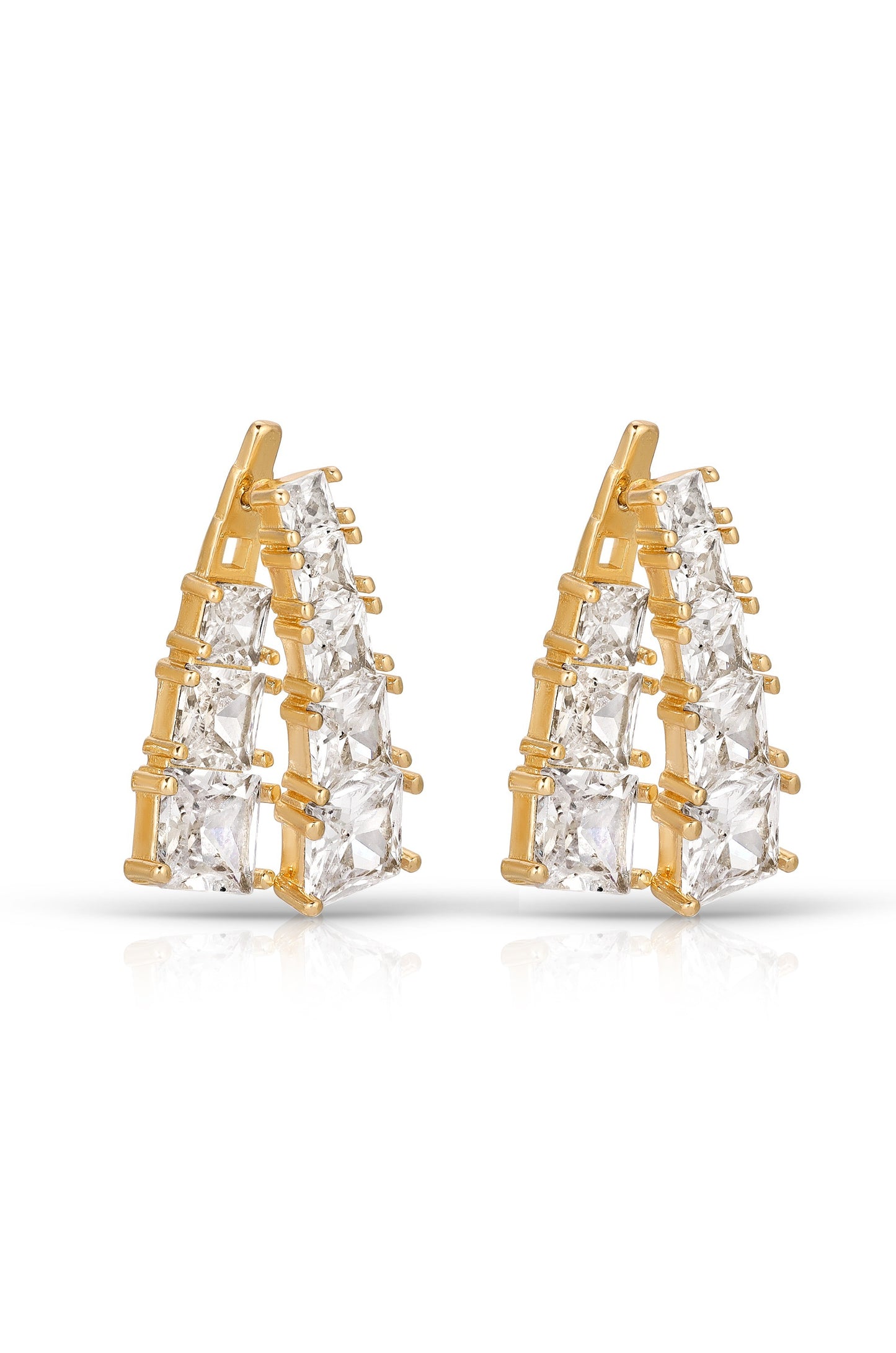Front and Back Crystal Dangle Earrings side