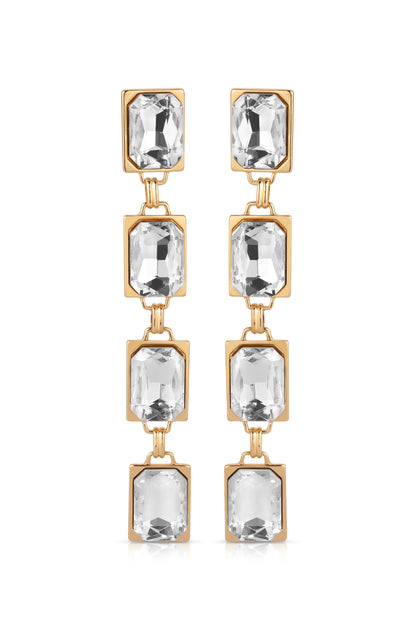 Four Crystal Stone Drop Earrings