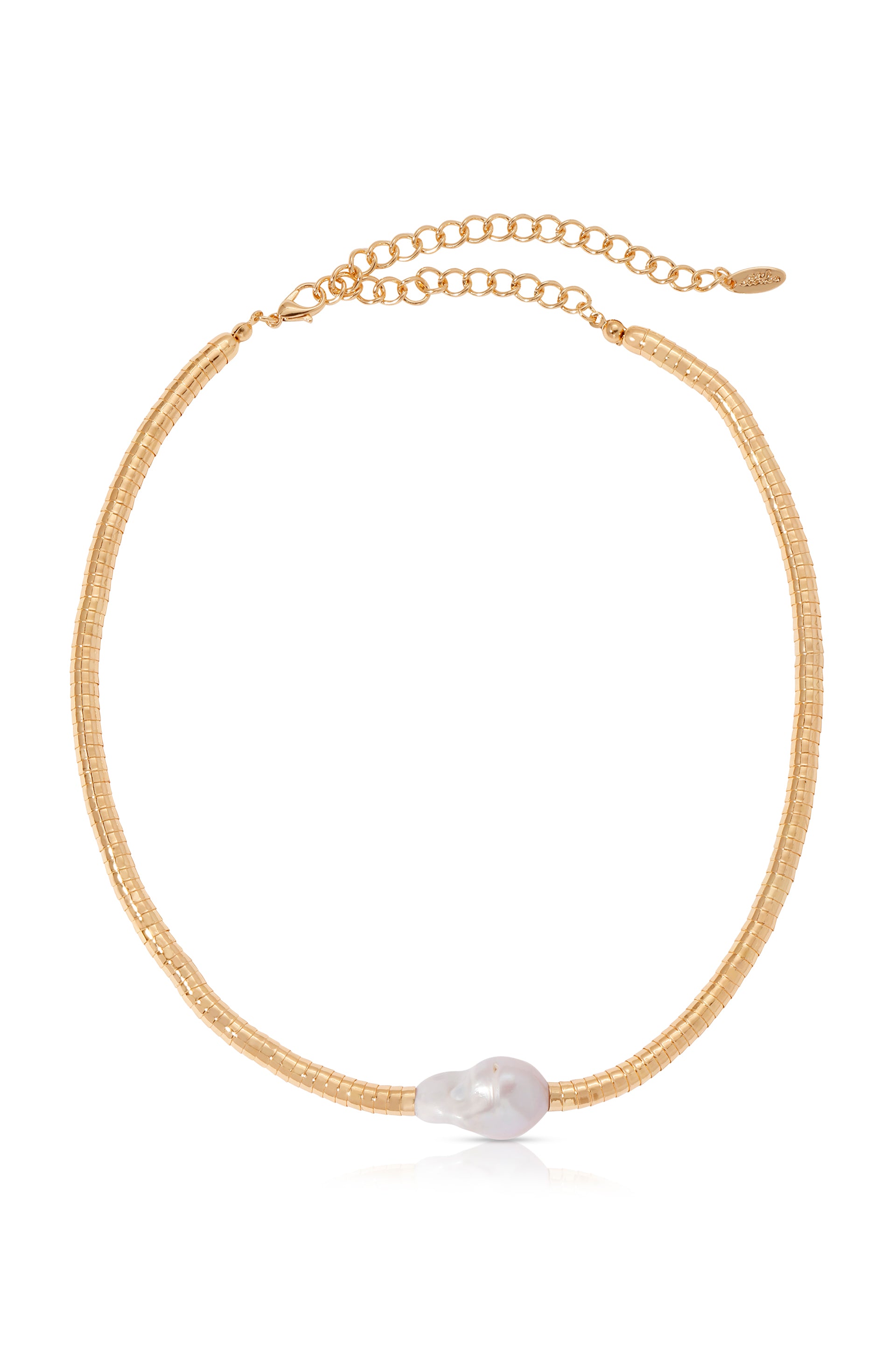 Liquid Gold and Pearl Choker Pearl with 18k Gold Plating 2