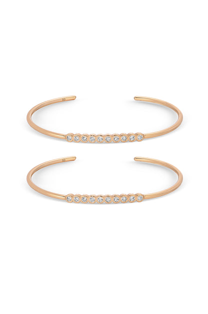Double Take Crystal 18k Gold Plated Cuff Set