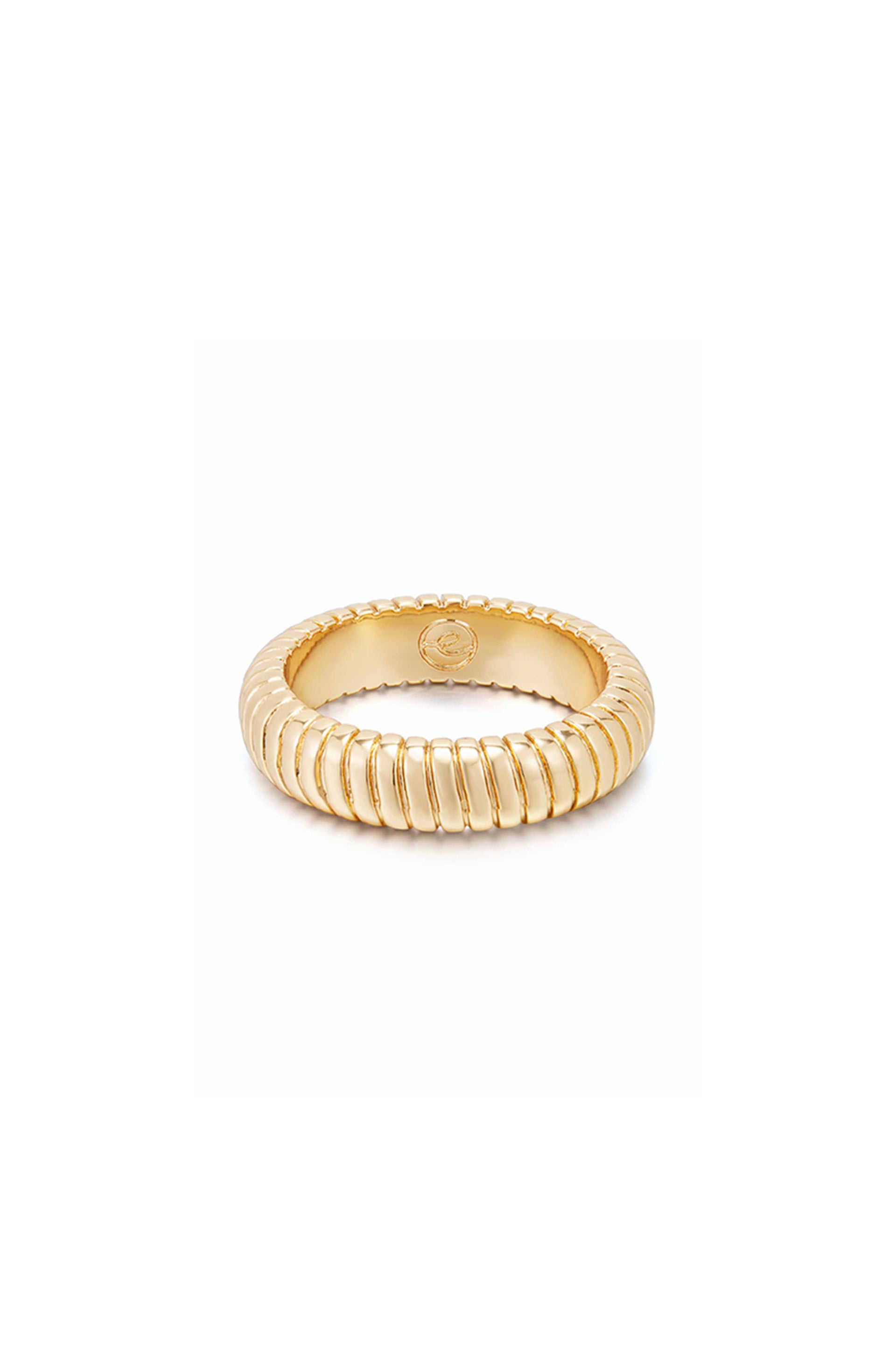 Ribbed Flex Ring 18k Gold Plated
