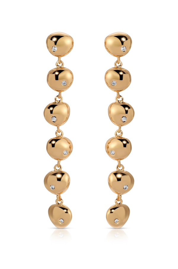 Polished Pebble Linear Dangle Earrings