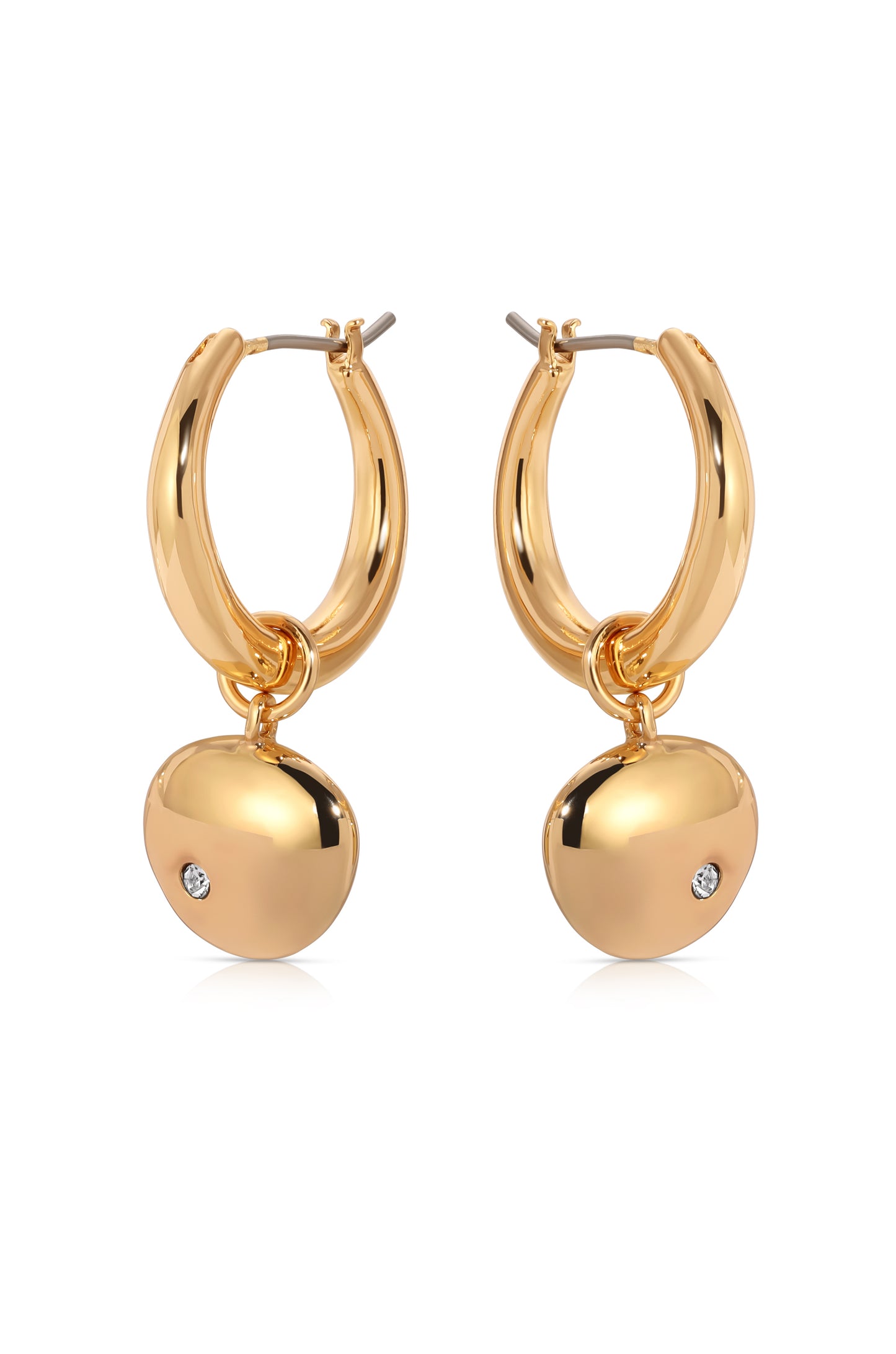 Polished Pebble Huggie Hoop Earrings 18k Gold Plated 4