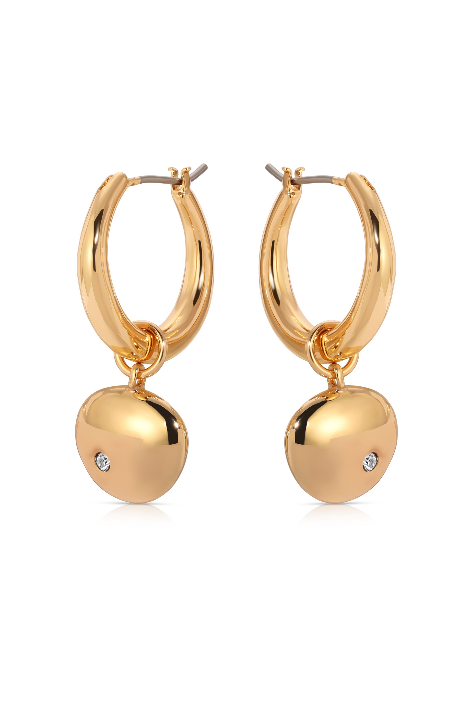 Polished Pebble Huggie Hoop Earrings 18k Gold Plated 4