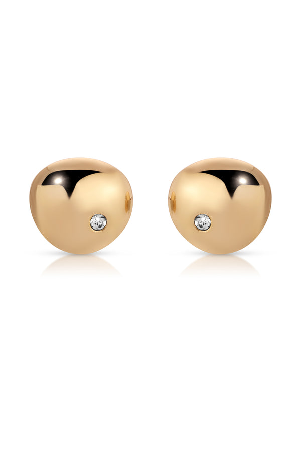 Polished Pebble Crystal Stud Earrings