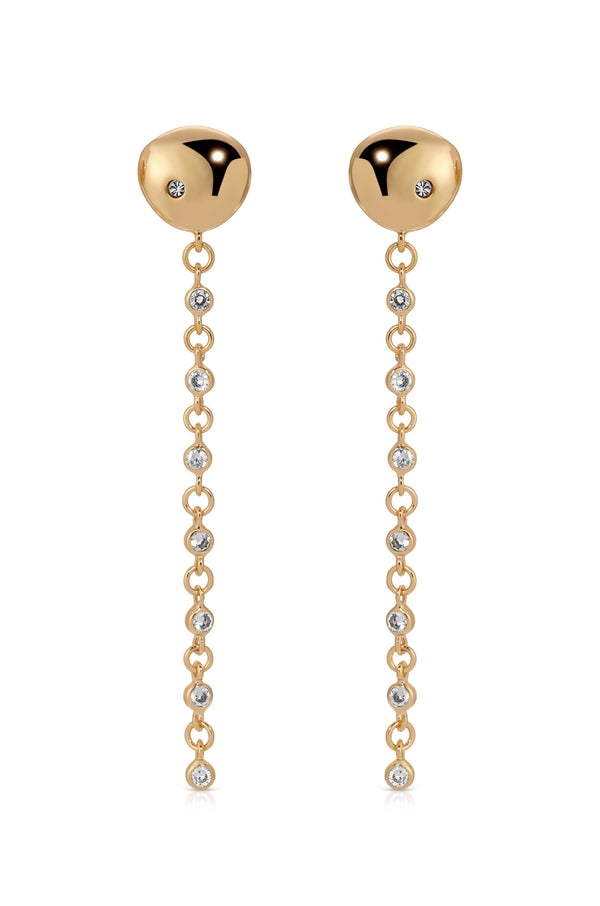 Polished Pebble Linear Chain Earrings