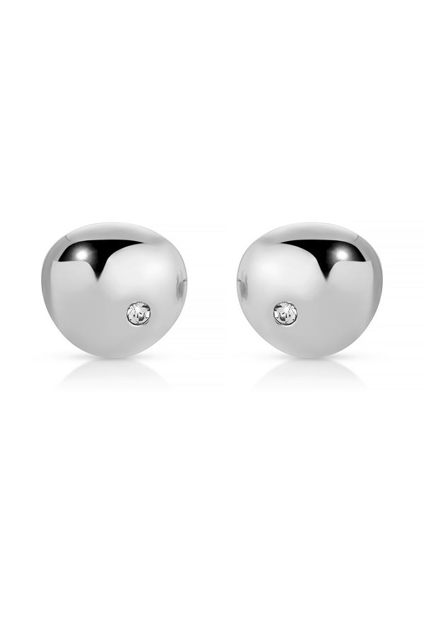 Polished Pebble Crystal Stud Earrings