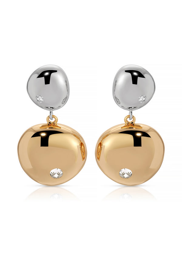 Polished Double Pebble Drop Earrings