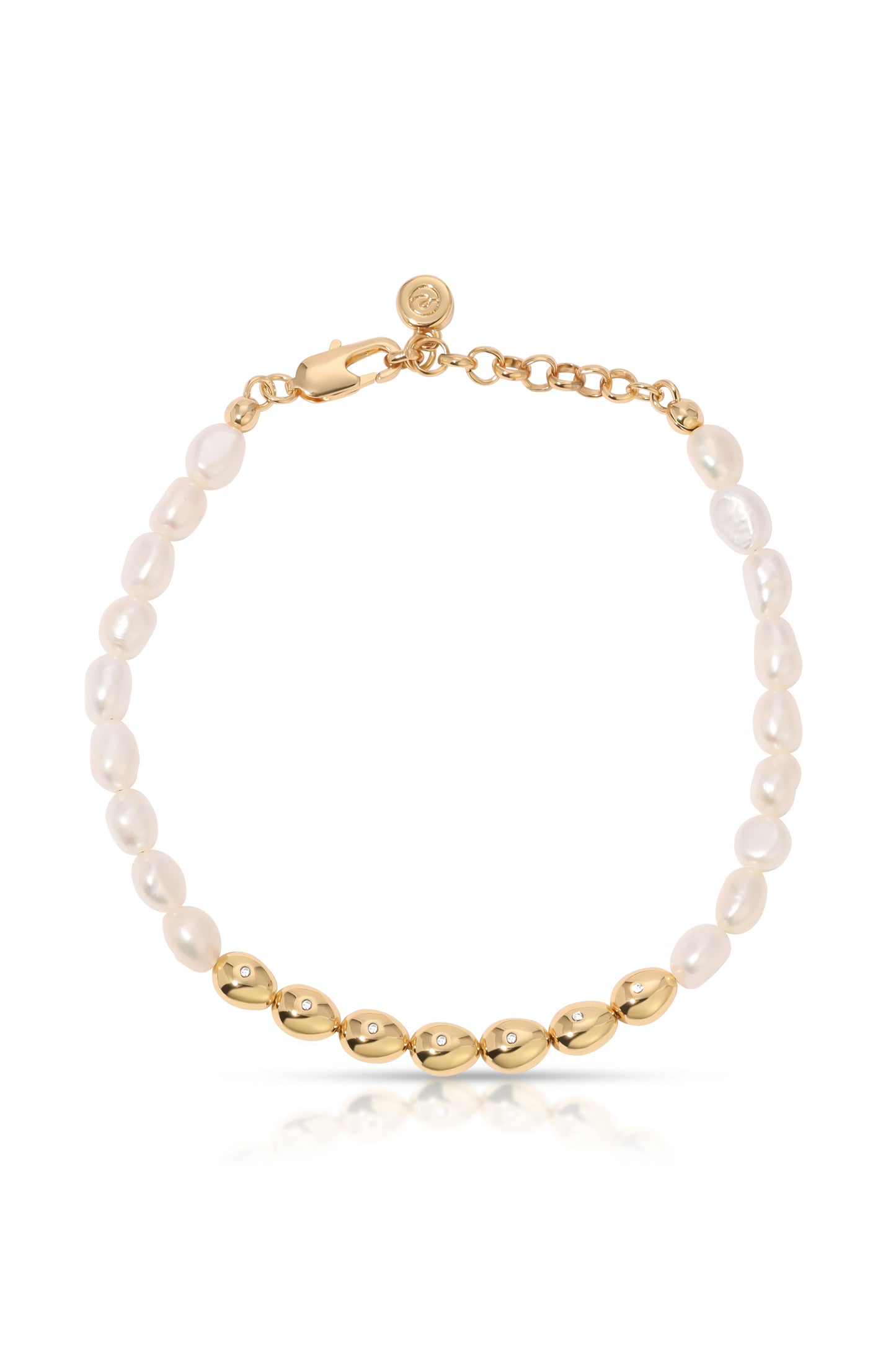 Freshwater Pearl Polished Pebble Beaded Bracelet