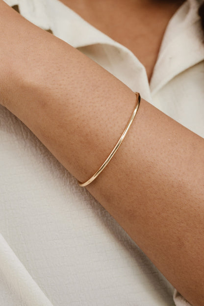 Crystal Shapes 18k Gold Plated Bracelet Cuff on model 2