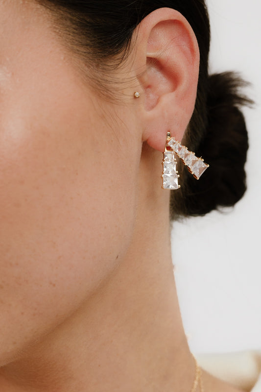 Front and Back Crystal Dangle Earrings