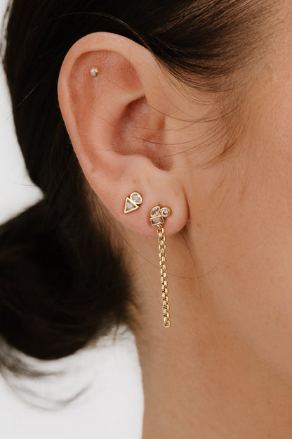 Ear Party Mixed Shapes 18k Gold Plated Earring Set on model 3