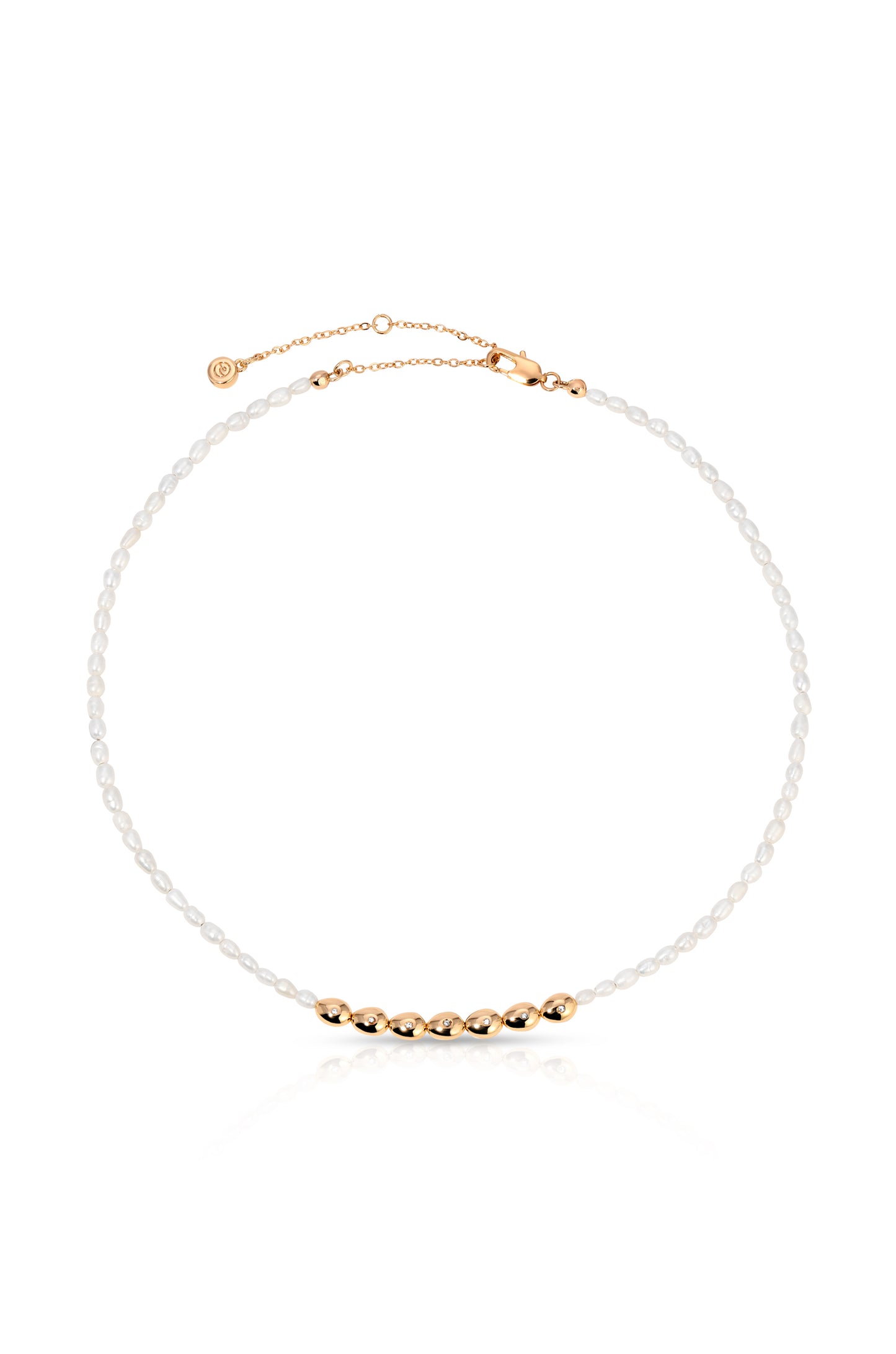 Freshwater Pearl Polished Pebble Beaded Necklace full