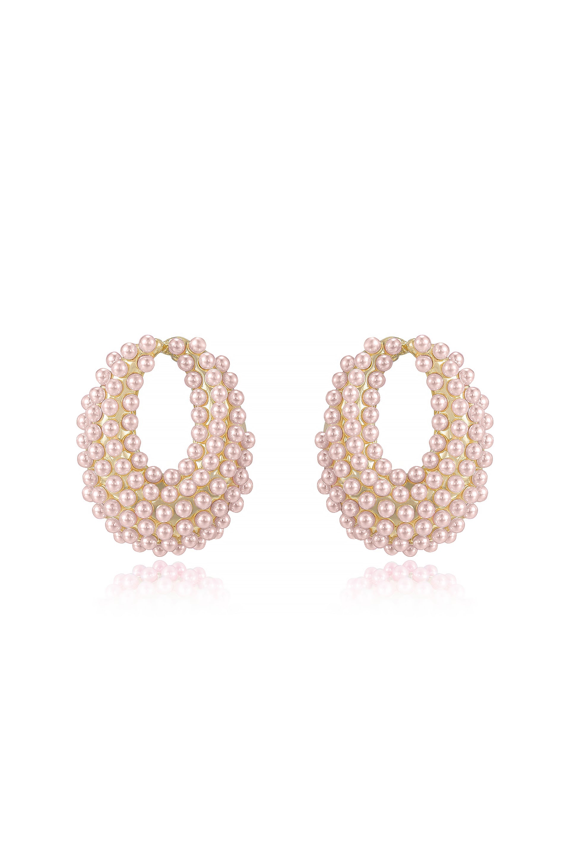 Classic Pearl Cluster Stud Earrings in pink