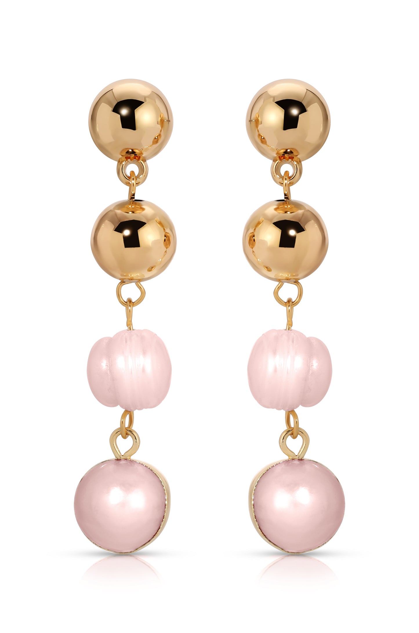 Resort Drop Earrings in pink pearl